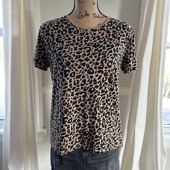 Zara high-low cotton T shirt | animal print - Picture 1 of 6